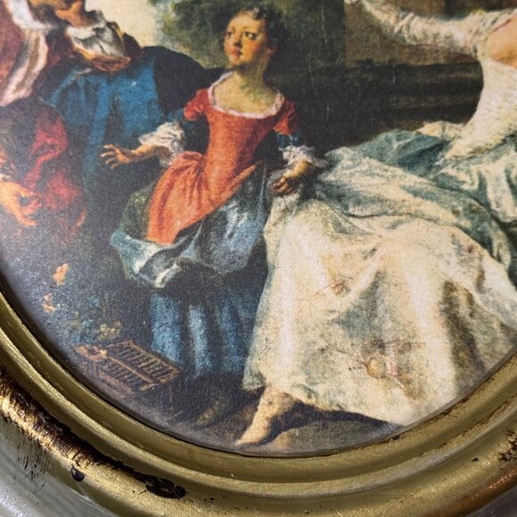 Vintage Action Cheswick PA Oval Framed Romantic Scene Prints Italy  Set Of 2 - Picture 5 of 9